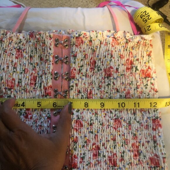 Vintage Betsey Johnson Floral Pink Corset Top - Picture 5 of 5